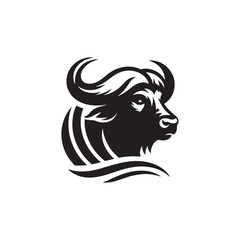 Fototapeta premium Buffalo silhouette for digital and print media - Buffalo illustration - minimallest Buffalo vector 