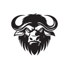 Buffalo silhouette for versatile art creations - Buffalo black vector
