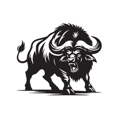 Buffalo silhouette for creative design ideas - Buffalo illustration - minimallest Buffalo vector
