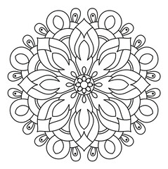 simple and beautiful mandala design for coloring book, mandala art for henna and tattoo design