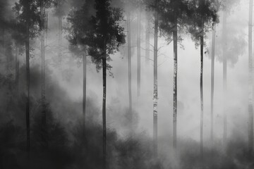 Obraz premium Forest in the fog