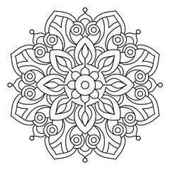 simple and beautiful mandala design for coloring book, mandala art for henna and tattoo design
