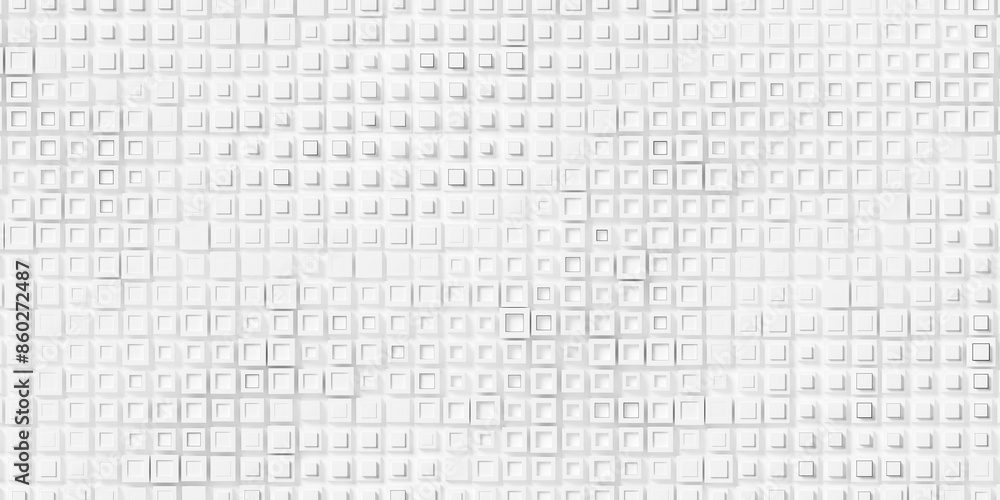 Poster random scaled double layer white cube boxes block background wallpaper banner full frame filling