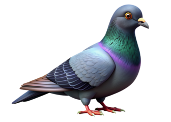 pigeon isolated on white background.