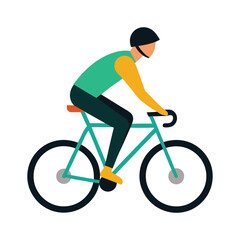 Man Cycling Bicycle Sports Athlete Vector Illustration - Perfect for Fitness and Sports Designs