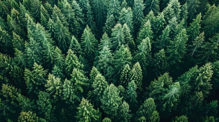 Lush Green Forest with Tall Trees and Abundant Greenery Showcasing Diverse Biodiversity in a Wilderness Setting. Tranquil Natural Habitat with Flourishing Flora and Fauna.