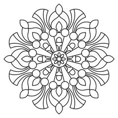 simple and beautiful mandala design for coloring book, mandala art for henna and tattoo design