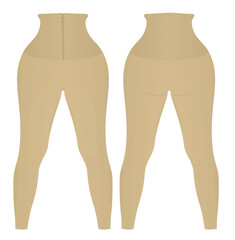 Brown tight pants leggings. vector illustration