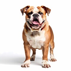 Obraz premium Bulldog breed standing against white background, AI Generated