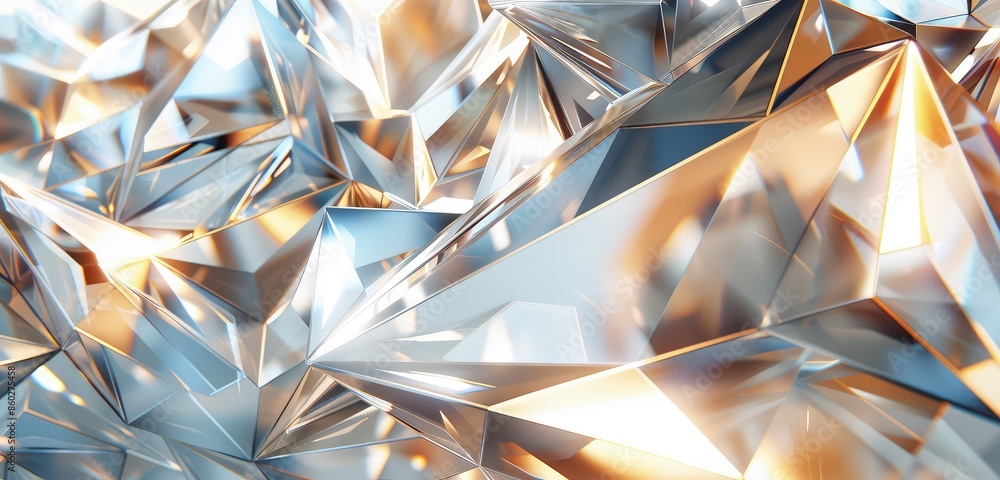 Poster a realistic 3d rendered background of abstract bright glass geometry, showcasing intricate patterns 