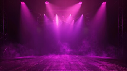 Purple Stage Lights with Smoke