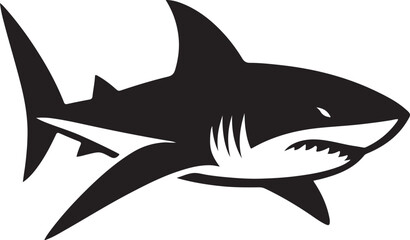 Obraz premium silhouette of a black shark swimming