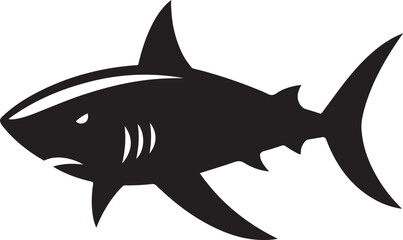 Silhouette shark swimming against the water surface