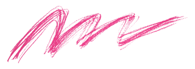 Pink pencil strokes isolated on transparent background.