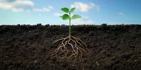 Fototapeta premium A Small Sprout Breaking Through the Soil