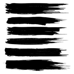 Set of brush stoke on white background