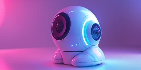 A white robot sitting on a table