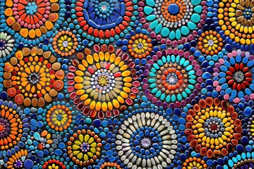 Meticulously arranged dots in a design shape, 