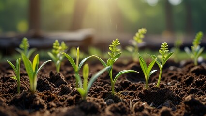 Young Sprouts in Morning Light
