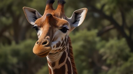 Fototapeta premium Graceful Giraffe in Natural Habitat