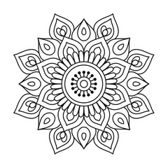 simple and beautiful mandala design for coloring book, mandala art for henna and tattoo design