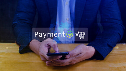 Digital online payment concept, Business with online payment and shopping online payment, banking,...