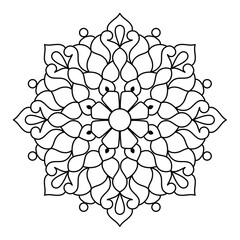 simple and beautiful mandala design for coloring book, mandala art for henna and tattoo design