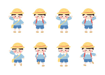 Set of a cute japanese student