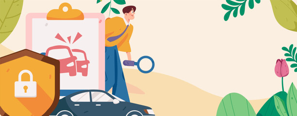Buy insurance for car flat character vector concept operation illustration  © Lyn Lee