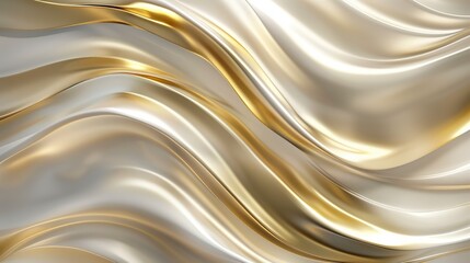 Wallpaper with gold and white wave patterns beautifully matched
