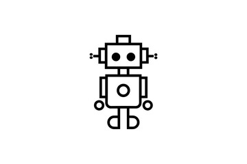Black color robotics vector design
