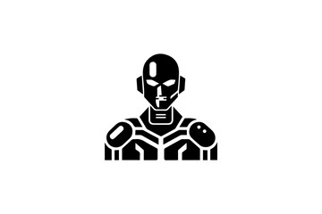 Black color robotics vector design