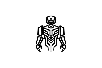 Black color robotics vector design