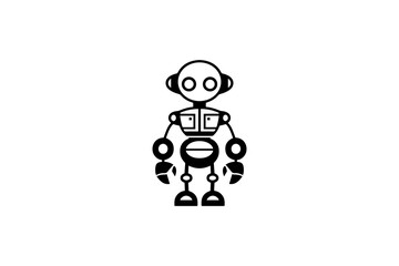 Black color robotics vector design