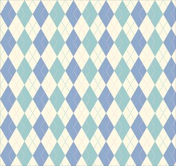 柔らかな青色のアーガイルチェック