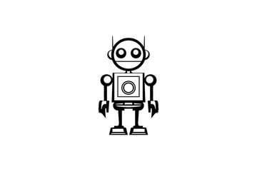 Black color robotics vector design