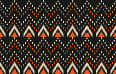 Ethnic abstract ikat art. Aztec ornament print. geometric ethnic pattern seamless  color oriental.  Design for background ,curtain, carpet, wallpaper, clothing, wrapping, Batik, vector illustration.
