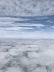 aerial background with white clouds in the sky