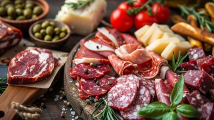 Assorted Cured Meats and Cheeses