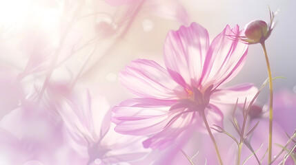 Fototapeta premium Sweet cosmos flower on editing photo background : Generative AI