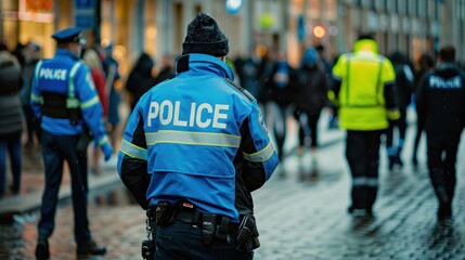 Naklejka premium The Police Officers on Duty