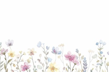 Delicate Flowers on White Background for Spring Designs Generative AI