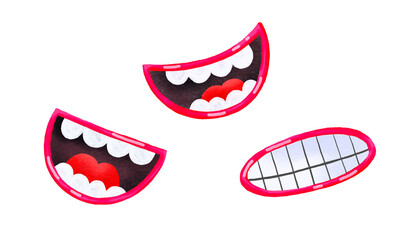 Smiles and Oral Care, Teeth Whitening. Cartoon illustration for children. Brushing teeth picture for children's dental clinic