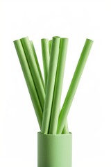 Eco-Friendly Drinking Straw on White Background Generative AI