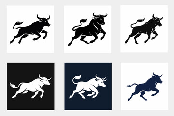 running bull vector illustration