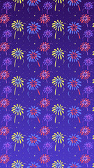 16:9 夏祭りの花火大会パターン壁紙⭐︎