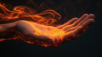 Fototapeta premium Glowing fantasy hand concept.