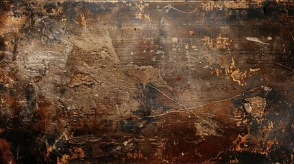 Obraz premium Grunge brown wall background with aged plank for text or products placement