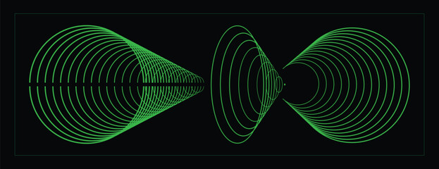 a close up of a Surrealism Future Geometric Shape Designs on a black background