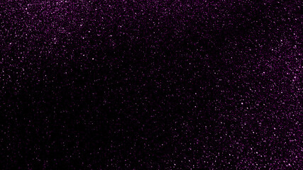 Purple light glitter starry night sky. Galaxy space. Glowing stars in the the night. New Year, Christmas and Celebration background concept. 